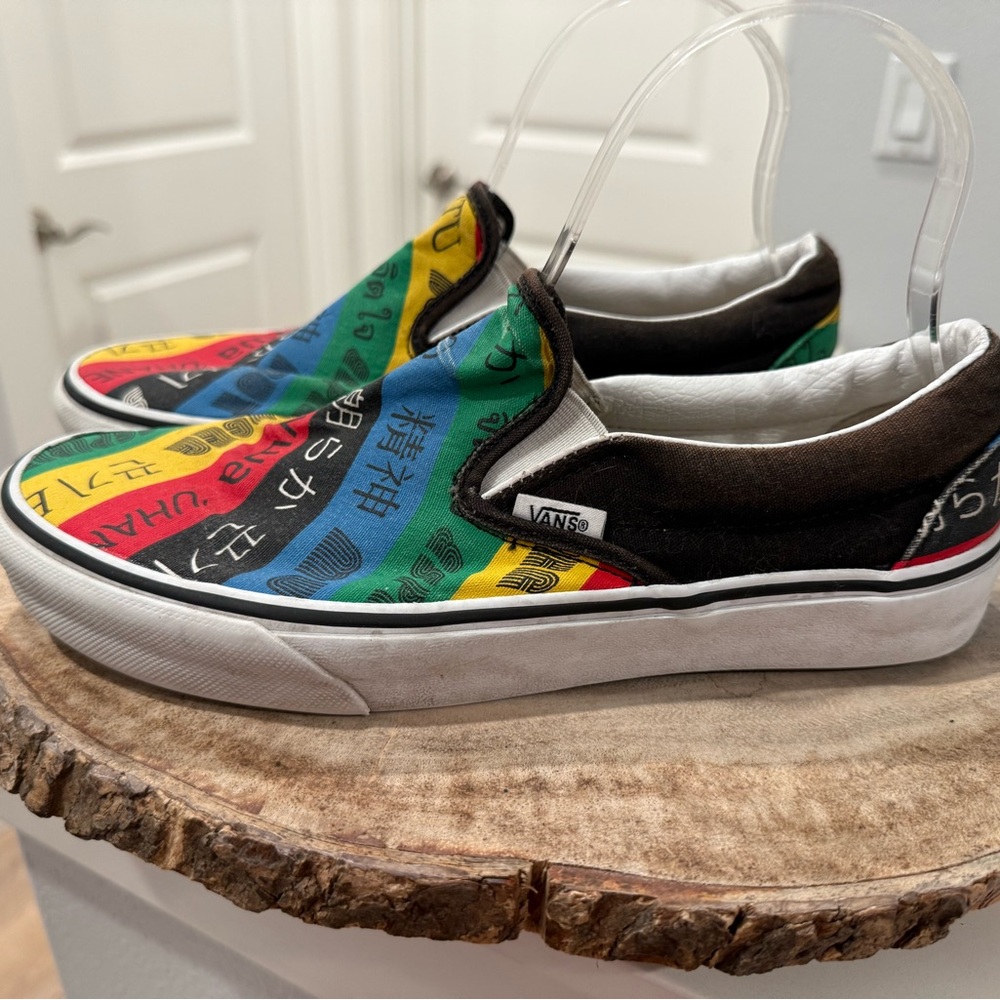 NOT FOR SALE- Vans L/E Multi-colored Spirit Shoes! Size 7 or 8.5